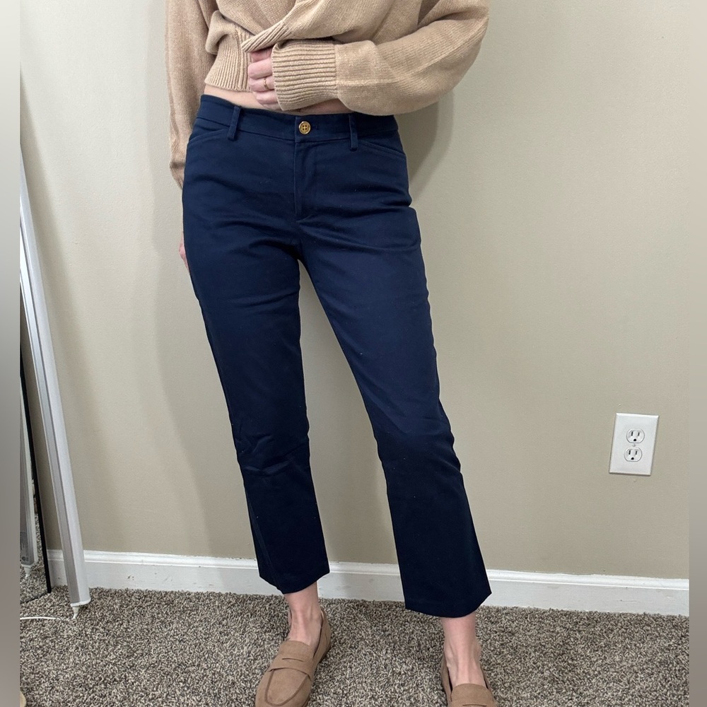 Lauren Ralph Lauren Navy Cotton Ankle Pants